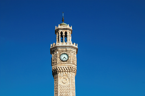 Izmir clock tower square on a beautiful sunny day