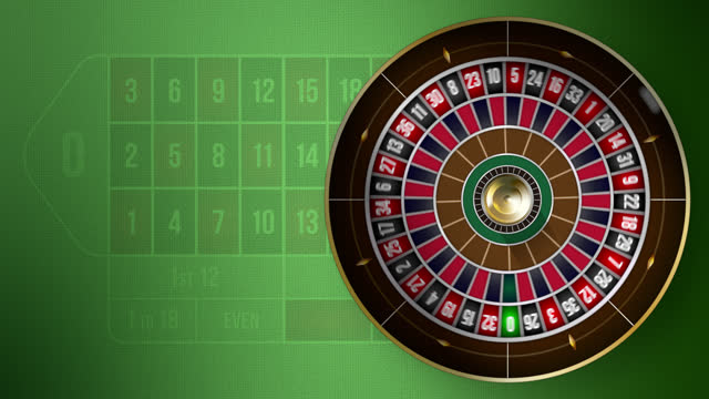 Roulette Wheel on Roulette Table.