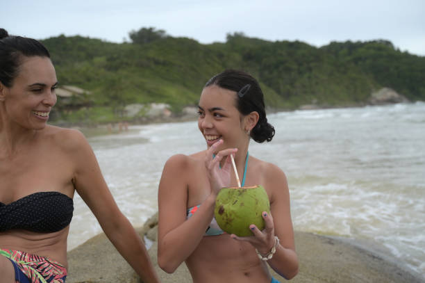 mother and daughter on the beach
