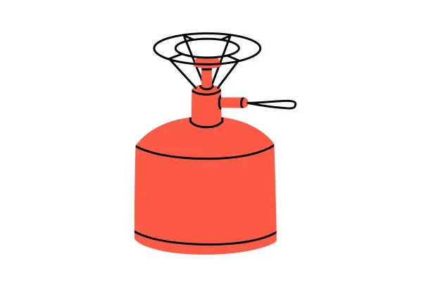 Vector illustration of Gas camping stove illustration