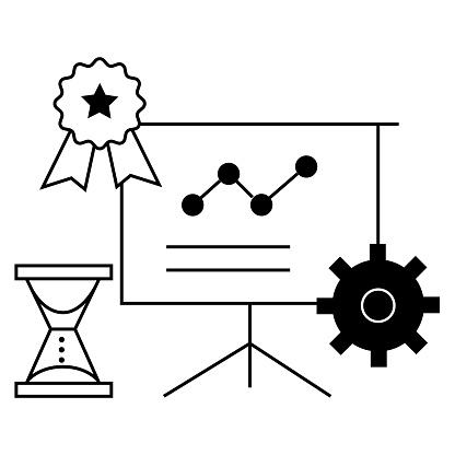 Quality Management Icon Illustration. Effective Quality Control System. Illustration representing quality management processes ensuring high standards and customer satisfaction. Editable Stroke.