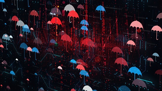 Umbrella cybersecurity background concept