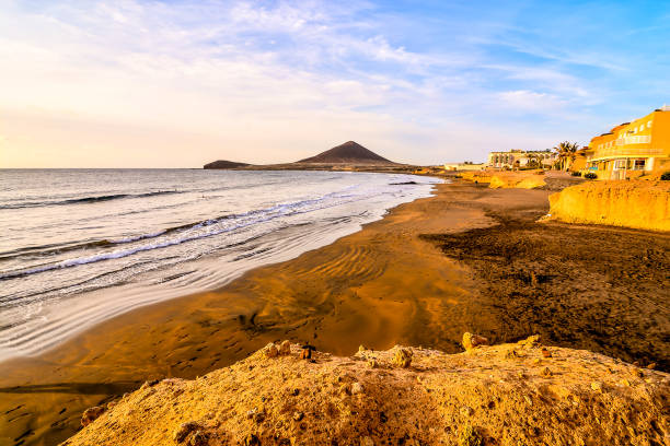 ocean coast's view - image alternative energy canary islands color image imagens e fotografias de stock