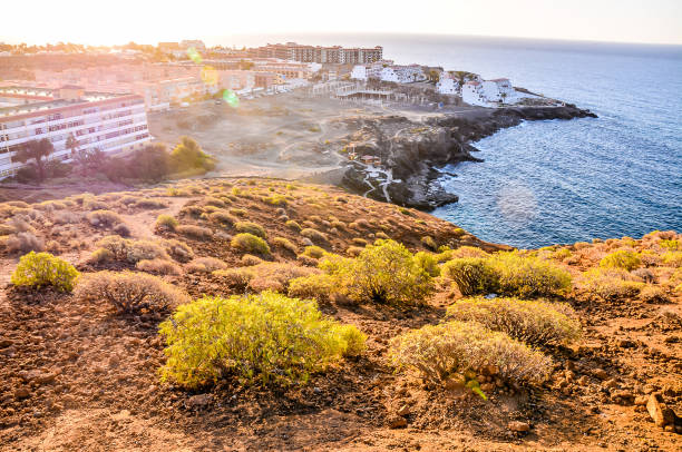 ocean coast's view - image alternative energy canary islands color image стоковые фото и изображения