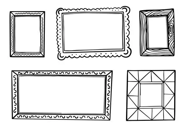 Vector illustration of Hand drawn frames