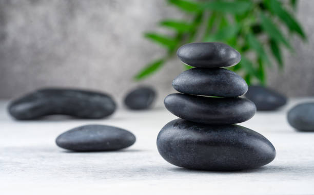 istock Severeal spa stones on vintage background 2094659026