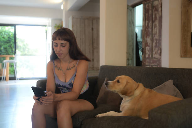 woman with pet