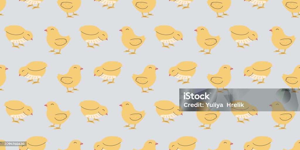 Chicken Pattern Design Vector Seamless Pattern With Chickens Easter Design For Wrapping Paper And ...