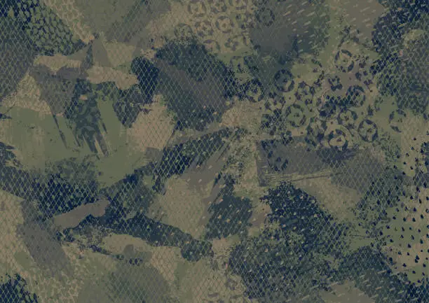 Vector illustration of Seamless camouflage grunge textures wallpaper background