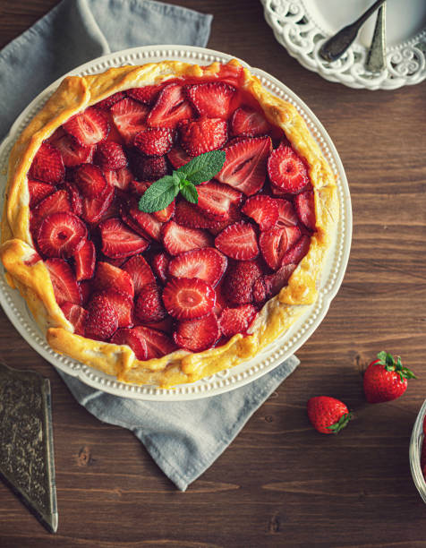 istock Freshly baked strawberry galette or open strawberry pie 2094819267
