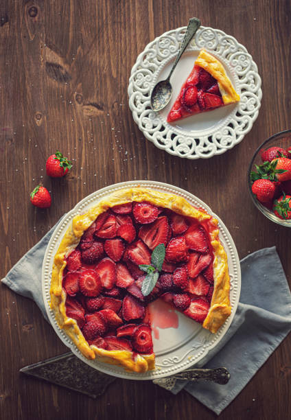 istock Freshly baked strawberry galette or open strawberry pie 2094819293