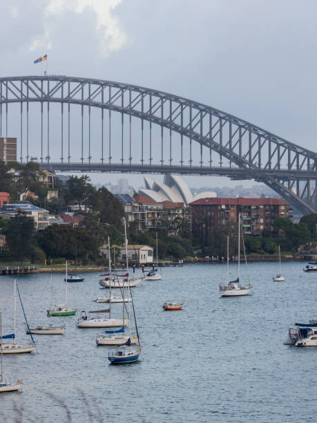 sydney harbour bridge view - sydney harbor bridge sydney opera house vertical australia ストックフォトと画像