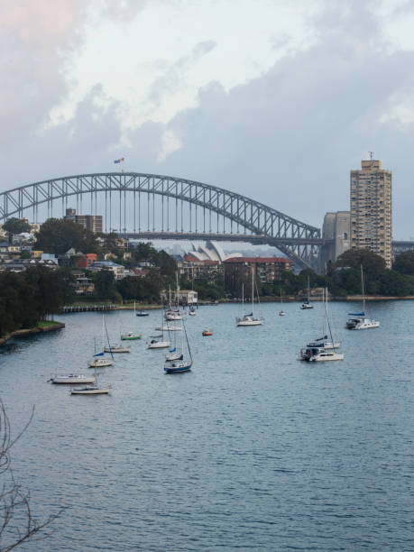 sydney harbour bridge view - sydney harbor bridge sydney opera house vertical australia ストックフォトと画像