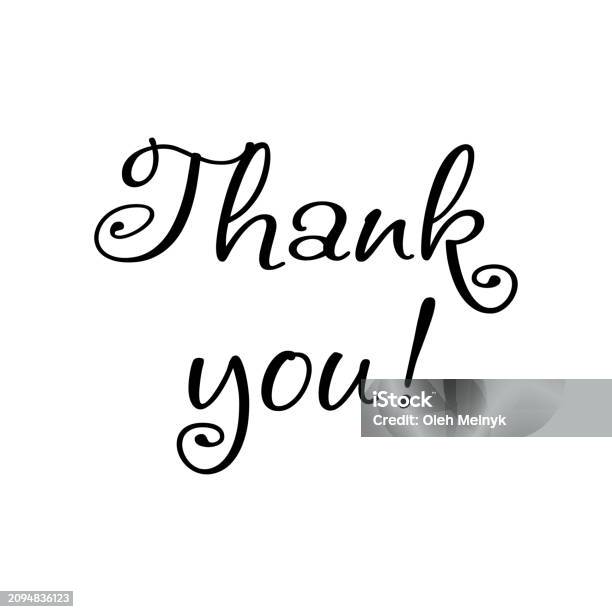 Thankoo Thank You Text Modern Design With Calligraphic Inscription Vector ...
