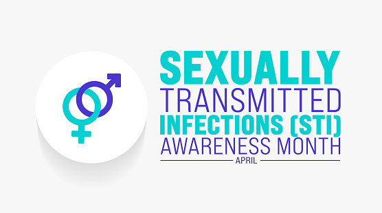 April is Sexually Transmitted Infections STI Awareness Month background template.