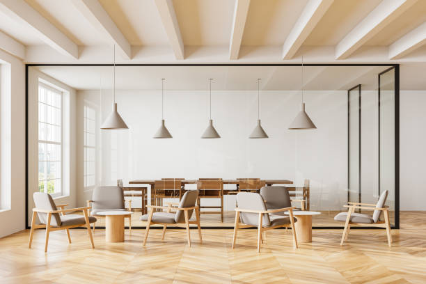 istock White office waiting room interior with armchairs 2094917225