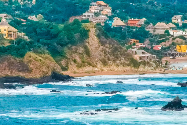 istock Punta Cometa Playa Mazunte sunset beach panorama view Mazunte Mexico. 2094923442