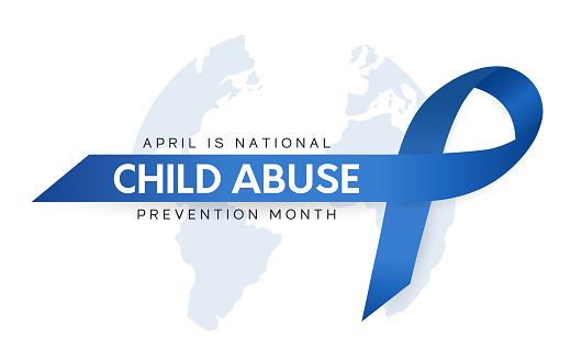 Child Abuse Prevention Month card, background, April. Vector illustration