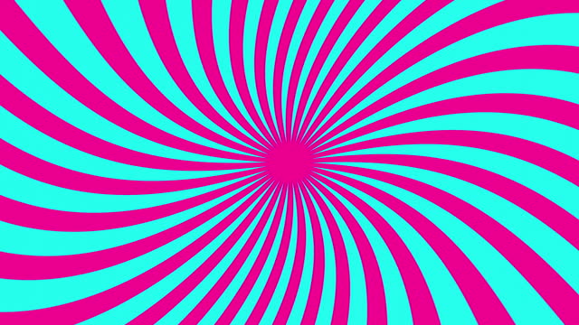 Wide Cyan Magenta Groovy Sunburst 4k Animation, Abstract 70s 80s Inspired Seamless Loop Motion Graphics