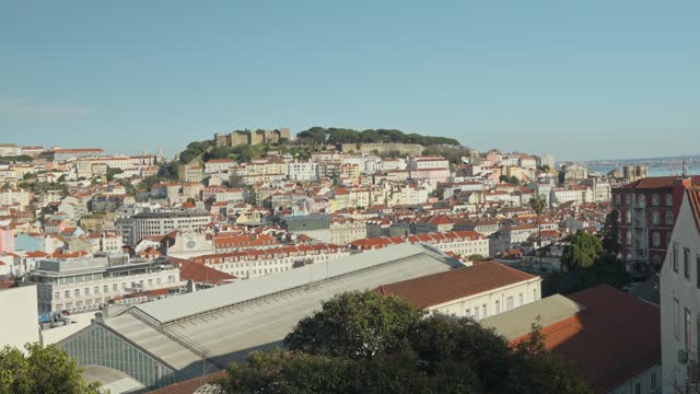 Sunny Day in Downtown Lisbon: Urban Landscape