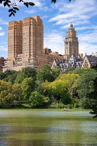 The Majestic (at left) is a prestigious and iconic residential building located at 115 Central Park West, at the corner of West 72nd Street, in New York City. It is one of the prominent luxury buildings situated along Central Park West and is known for its historic significance, elegant architecture, and desirable location. 

The Majestic was designed by architects Irwin S. Chanin and Jacques Delamarre and was completed in 1931. The building showcases a classic Art Deco architectural style, characterized by its symmetrical and grand façade, intricate detailing, and the use of high-quality materials. The Majestic features twin towers that rise prominently along Central Park West.

The Dakota Apartments (at left,) located at 1 West 72nd Street in Manhattan, New York City, is one of the most iconic and prestigious residential buildings in the city. Built in 1884 the Dakota was the very first tall apartment building this far north in Manhattan and is a prime example of luxury apartment living in New York City.

The Dakota's design is characterized by its distinctive German Renaissance Revival architecture, with features such as deep red brickwork, ornate detailing, and intricate cornices. The building's name reportedly comes from its location, which was considered to be 