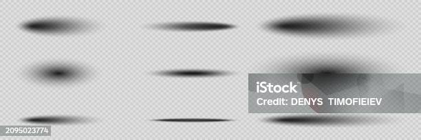 Random Shadow Set Of Transparent Shadows Realistic Shadow Effect Stock Illustration ...