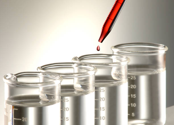 Laboratory test tubes on white background, science and medical concept.