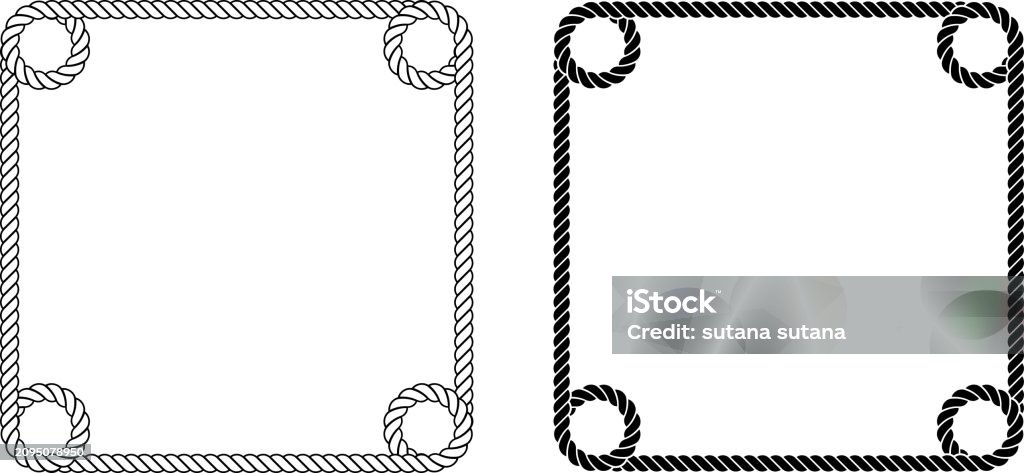 Square Rope Frame Design Square Rope Frame Set Stock Illustration - Download Image Now ...