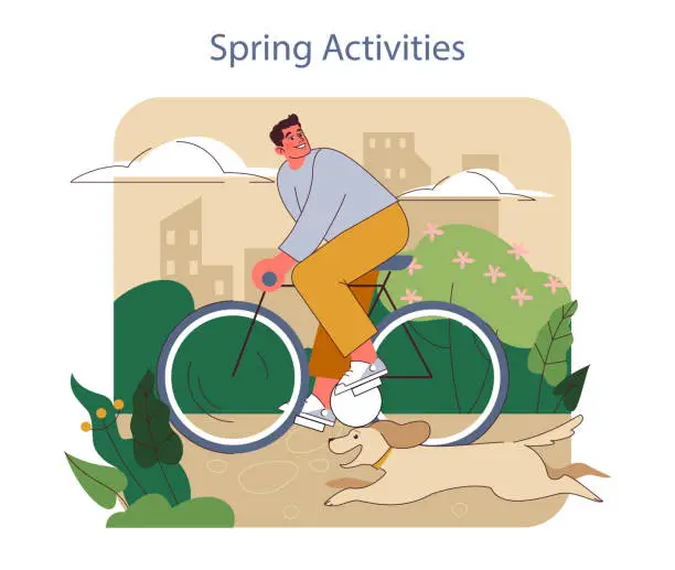 Vector illustration of Spring Activities concept.