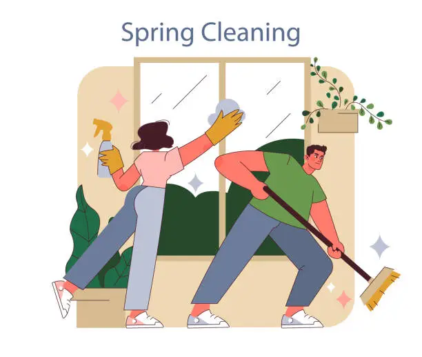 Vector illustration of Spring Cleaning theme.