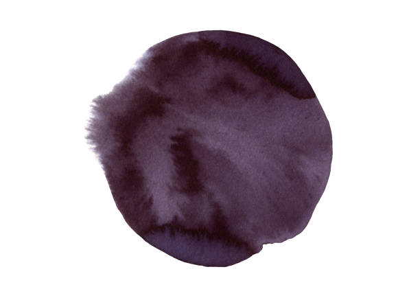 istock Dark textured purple blue round watercolor stain 2095153330