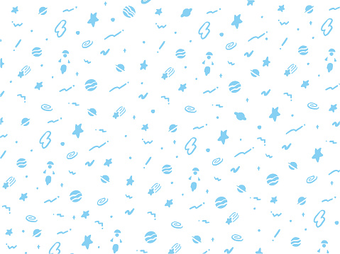 Space pop hand-drawn pattern pattern 1 color