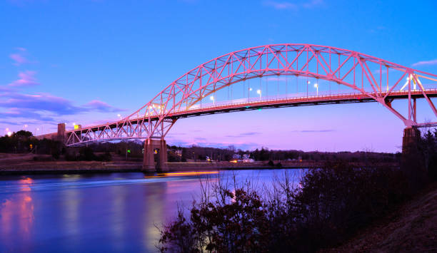 istock Sagamore Bridge at Night over the Cape Cod Canal 2095212219