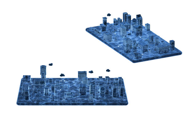 istock Modern city on the mobile phone, 3d rendering. 2095215918