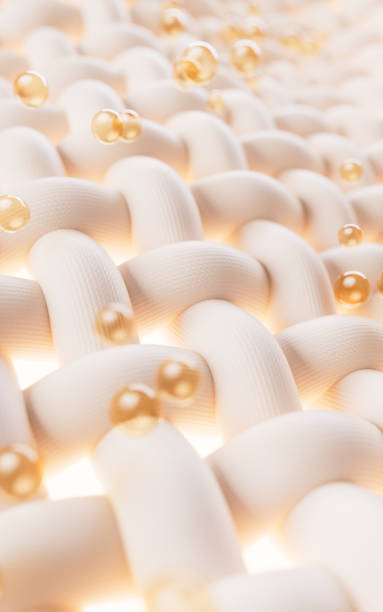 istock Wave cloth with microscopic detail and cleaning bubbles, 3d rendering. 2095216470