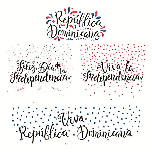 Vector illustration of Dominican Republic Independence Day quotes