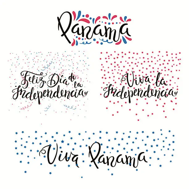 Vector illustration of Panama Independence Day quotes