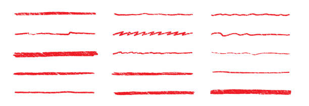 istock Line underline red crayon brush pencil pen marker paint stroke. Line red brush crayon highlight underline strike color through drawn strikethrough handwritten emphasis squiggle vector swoosh 2095219098