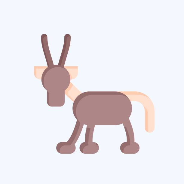 istock Icon Arabian Oryx. related to Qatar symbol. flat style. simple design illustration. 2095254724