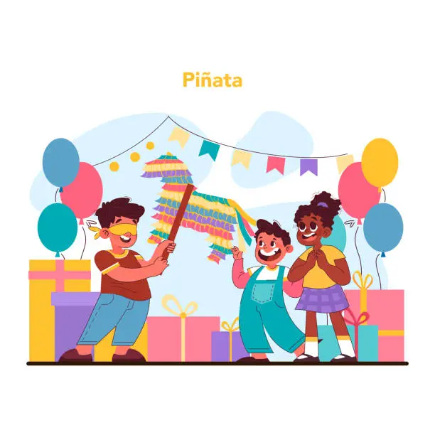 Vector illustration of Child birthday concept. Flat vector illustration