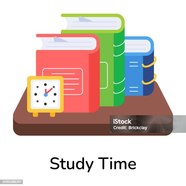 Study Time. Sign Study Time Stock Illustration - Download Image Now - Book, Brochure ...