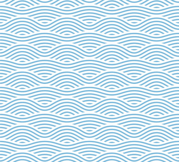 ilustraciones, imágenes clip art, dibujos animados e iconos de stock de seamless wave pattern - patrones visuales