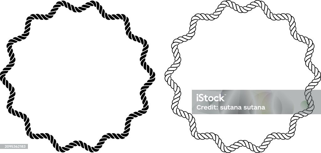 Wave Rope Vector Wave Rounded Rope Frame Stock Illustration - Download Image Now - Blank ...