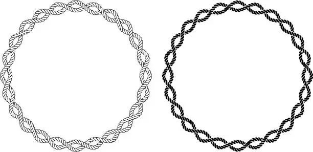 Vector illustration of circular braided rope frame