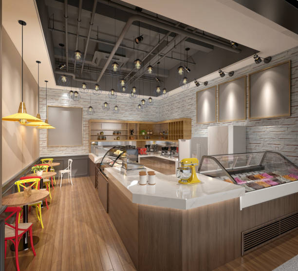 istock 3D render of cafetaria and restaurant 2095375992