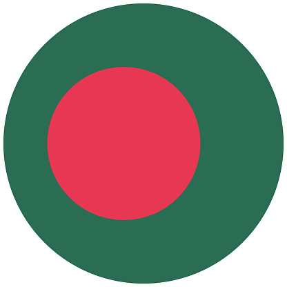 Bangladesh circle flag. Circle icon flag. Flag icon. Standard color. Digital illustration. Computer illustration. Vector illustration.