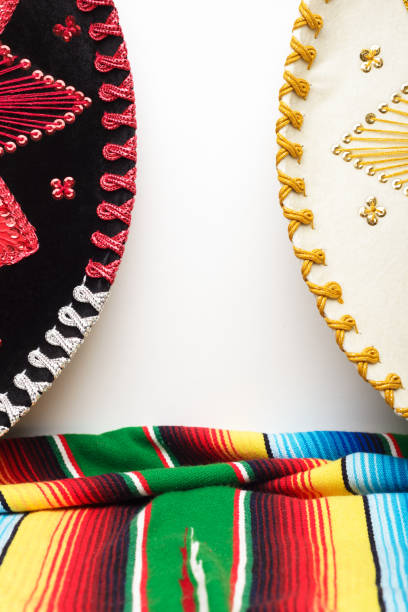 istock Mariachi hat and colorful serape with copy space. Cinco de mayo background. 2095399917