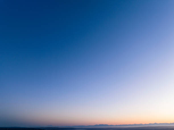 An aerial shot of the sky shot from a drone at 290 feet.  This was taken in Leschi neighborhood Seattle Washington United States.