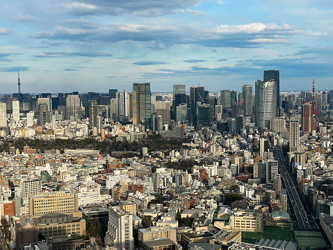 Tokyo City skyline, with Tokyo tower and Tokyo Skytree view