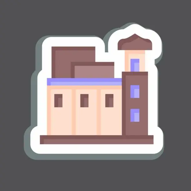 Vector illustration of Sticker Souq Waqif. related to Qatar symbol. simple design illustration.